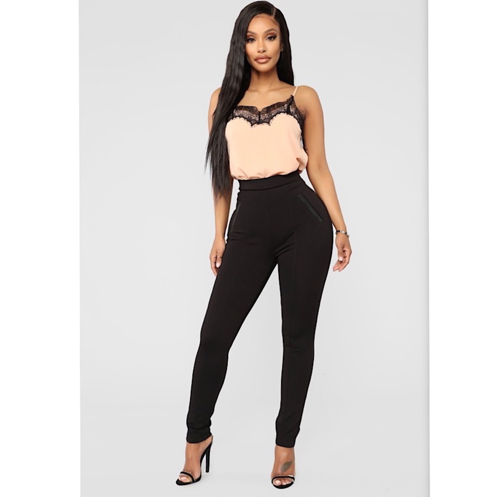 FASHION NOVA Always Ready Pants-Black